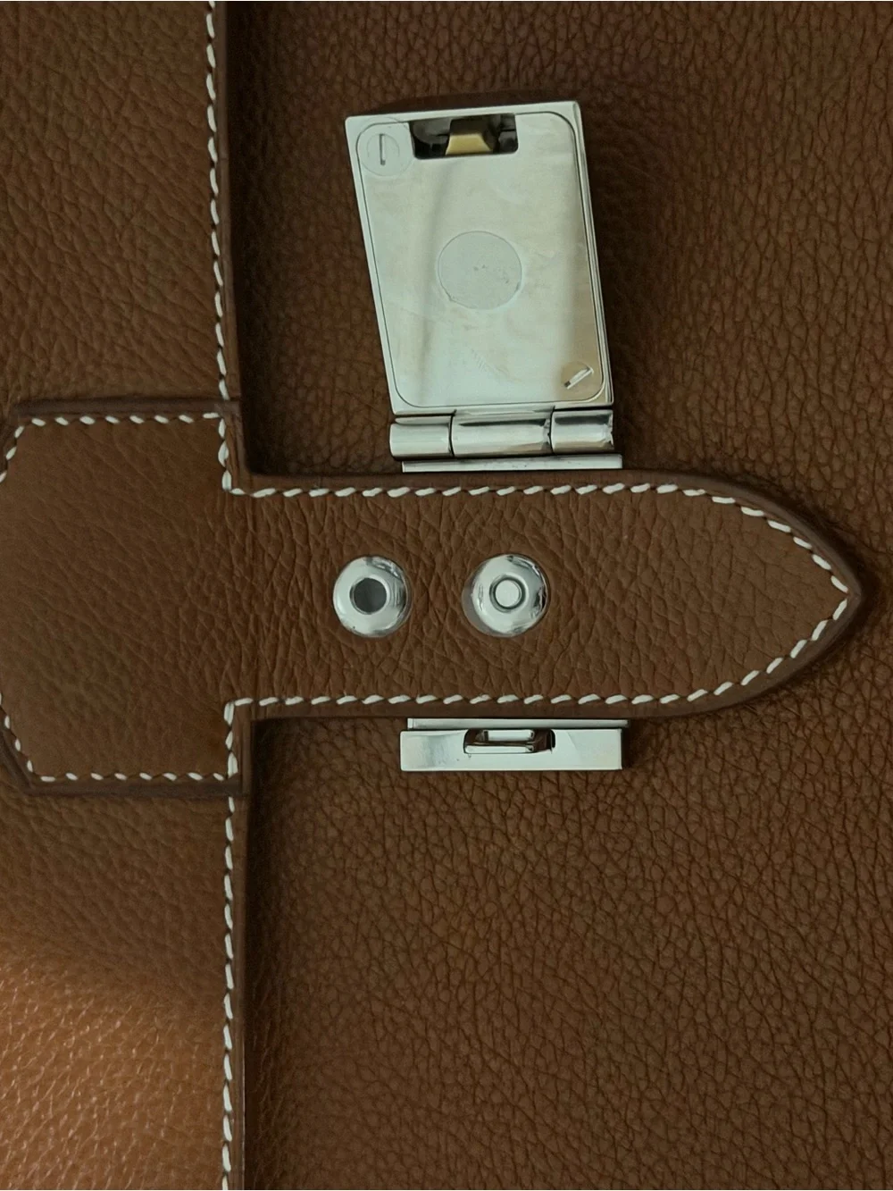 Hermes Gold Barenia Palladium Depeches Messenger 29